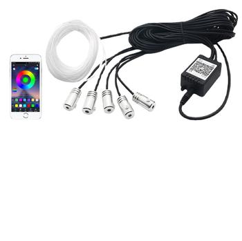 Auto apkārtnes gaisma ar APP balss vadību, RGB iekšējais apgaismojums (Modelis 001, 15W, 12V, 0.12-0.25A, ABS)