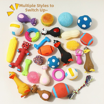 Дъвкалка за кучета – издръжлива играчка от телешка кожа за кученца и малки породи, топка и пръчка за дъвчене.