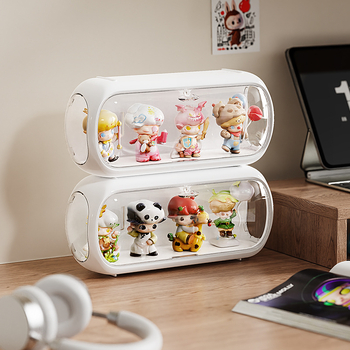 SN3002 stolna kutija za skladištenje — zidni montažni bez bušenja, prašini otporan dizajn kapsule svemira, materijal: plast HIPS+PET (100% novi materijal)