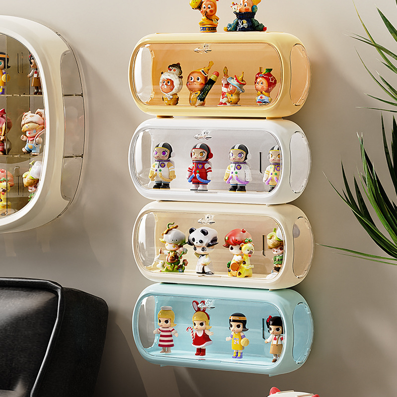 SN3002 stolna kutija za skladištenje — zidni montažni bez bušenja, prašini otporan dizajn kapsule svemira, materijal: plast HIPS+PET (100% novi materijal)