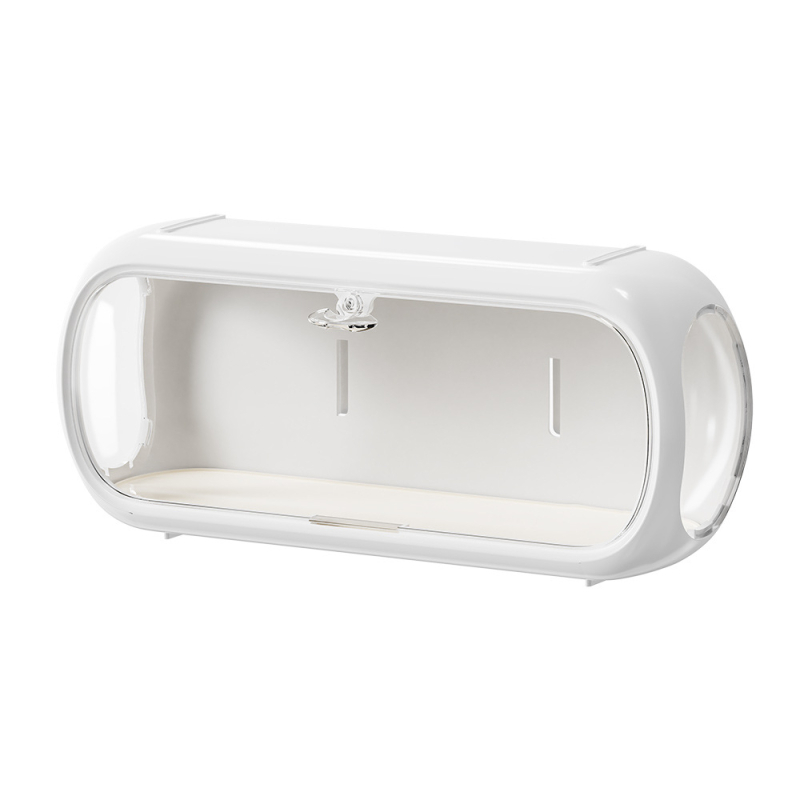 SN3002 stolna kutija za skladištenje — zidni montažni bez bušenja, prašini otporan dizajn kapsule svemira, materijal: plast HIPS+PET (100% novi materijal)