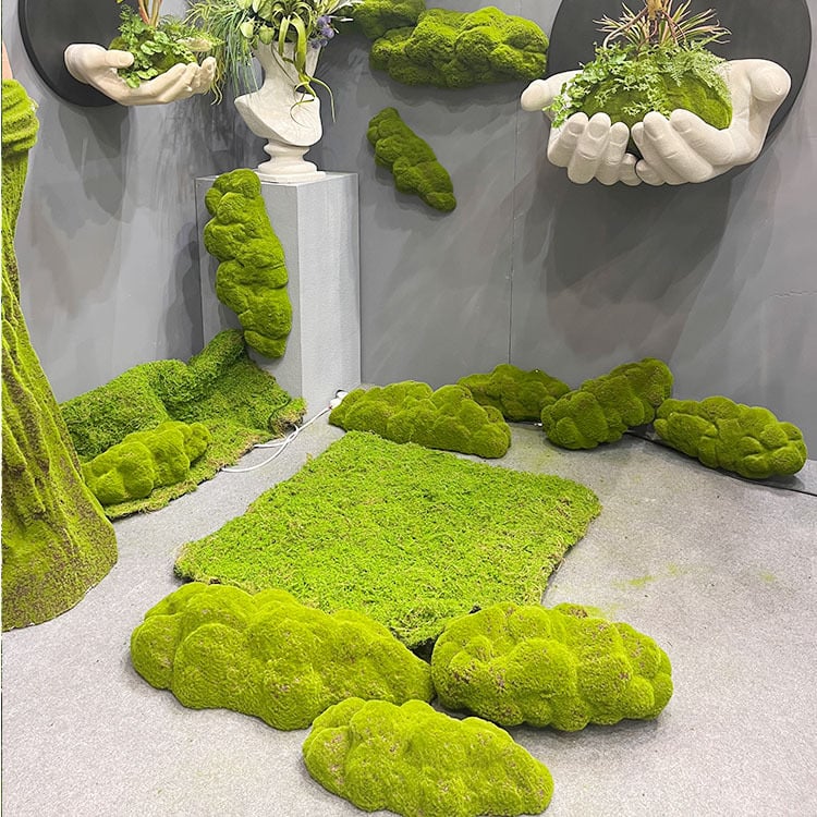 Mű moha gyep, flockolt selyem növény, modell 21488319, tájkép kirakat dekoráció
