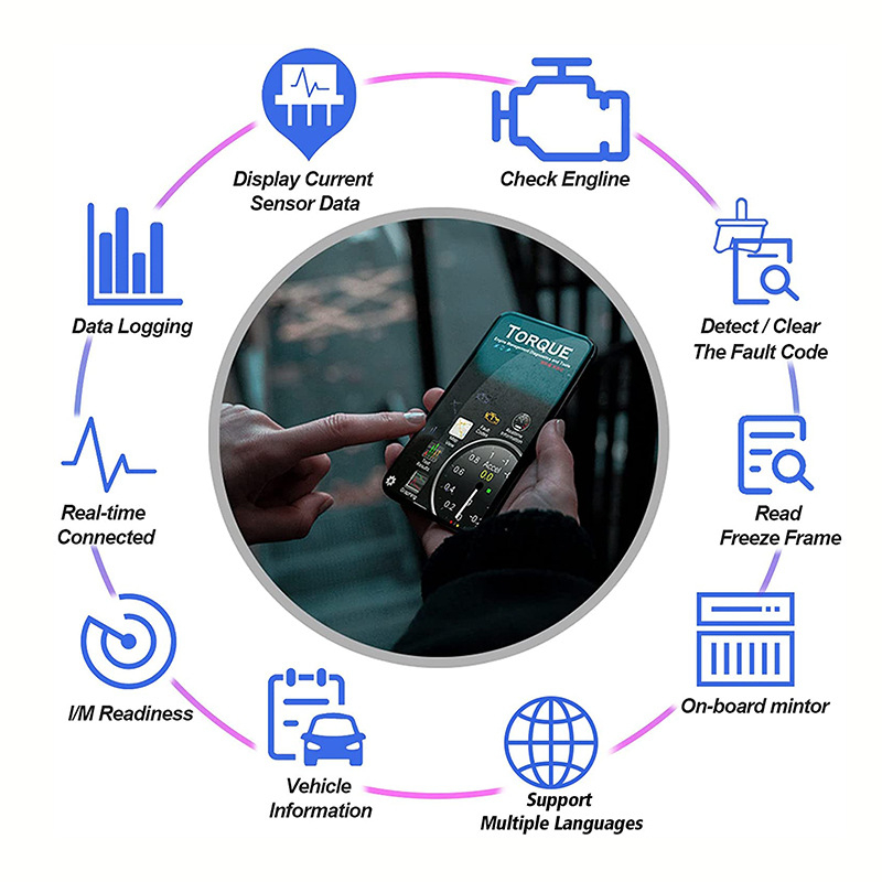 OBD diagnostikas instruments ELM327 V2.1, Bluetooth 5.1, 12V, Modelis XL-OBDII V2.1, -40°C līdz 65°C