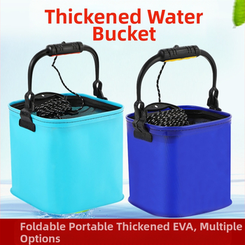 EVA sulankstomas kibiras gyviems žuvims su skaidriu dangčiu – žvejybos kibiras ir priedų dėžutė