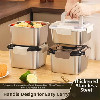 Kutija za ručak od nehrđajućeg čelika, izolirana, kvadratnog oblika, 1–2 L, trostruki sloj