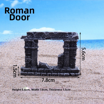 Miniatiūrinė scenos dekoracija iš dervos, Romos kolona, akvariumo kraštovaizdžiui, paviljono dekoras