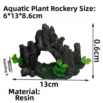 Miniatiūrinė scenos dekoracija iš dervos, Romos kolona, akvariumo kraštovaizdžiui, paviljono dekoras