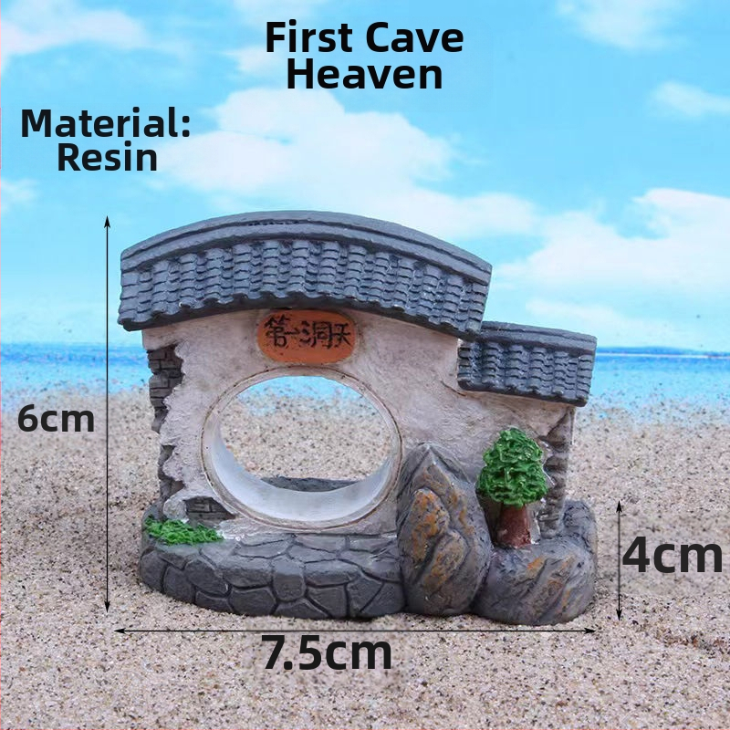 Miniatiūrinė scenos dekoracija iš dervos, Romos kolona, akvariumo kraštovaizdžiui, paviljono dekoras