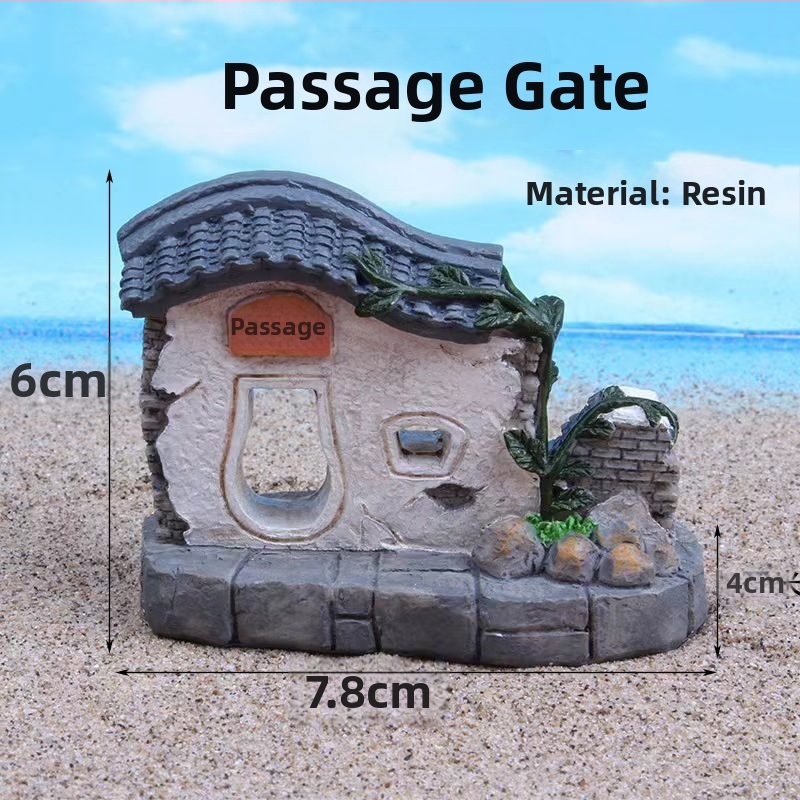 Miniatiūrinė scenos dekoracija iš dervos, Romos kolona, akvariumo kraštovaizdžiui, paviljono dekoras