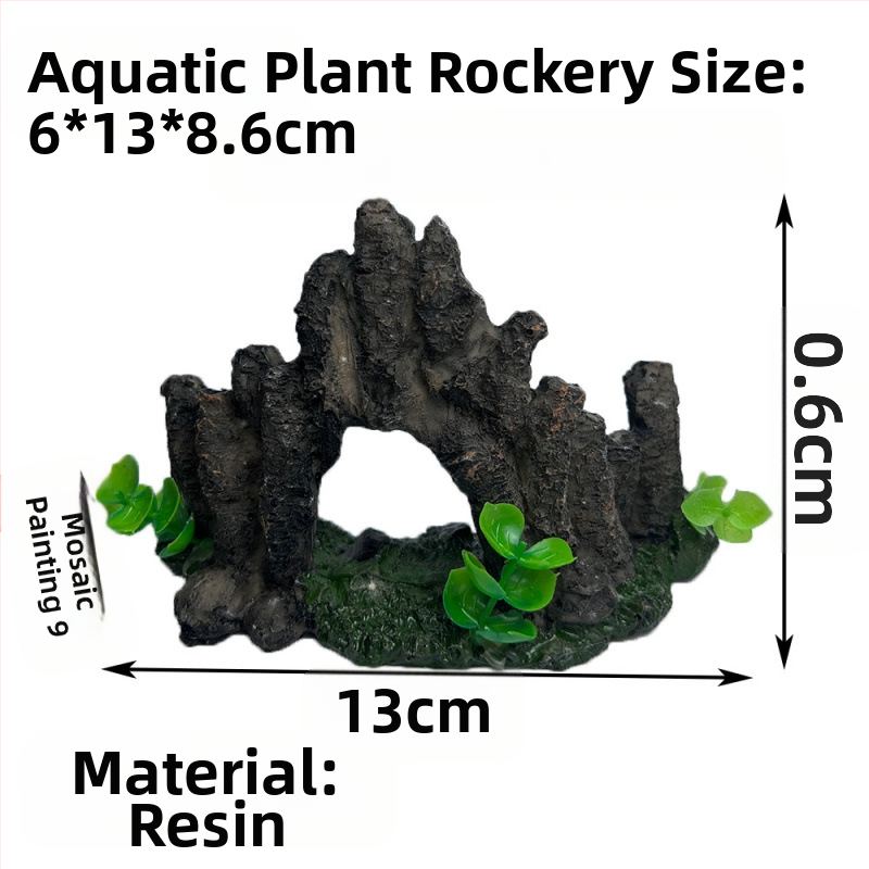 Miniatiūrinė scenos dekoracija iš dervos, Romos kolona, akvariumo kraštovaizdžiui, paviljono dekoras