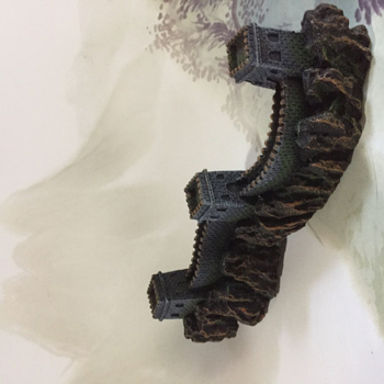 Διάκοσμος ενυδρείου τοπίο με μοτίβο Μεγάλου Τείχους, κινέζικου στυλ ρητίνης, συνθετικό υλικό