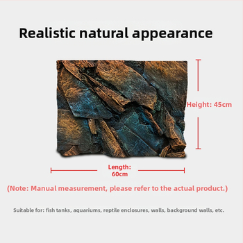 3D PU πάνελ φόντου ενυδρείου – διακόσμηση τοπίου με ροκ στιλ; Υλικό: PU; Λειτουργία: Διακόσμηση τοπίου; Κύρια χρήση: τοπίο ενυδρείου, διακόσμηση ενυδρείου; Βάρος: 0.5 κιλά