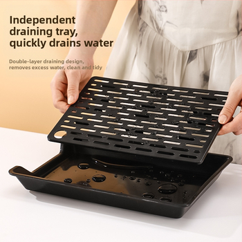 PP kvadratinė plokštelė su drenažo tinkleliu, logotipo spausdinimas pagal užsakymą, mikrobangų krosnelė neveikia, šiuolaikinis minimalistinis stilius