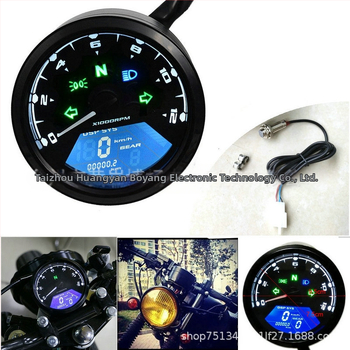 Motocikla instrumentu panelis universālai modifikācijai – retro stila LCD odometrs, 12V (Zīmols Boyang, Modelis byff)