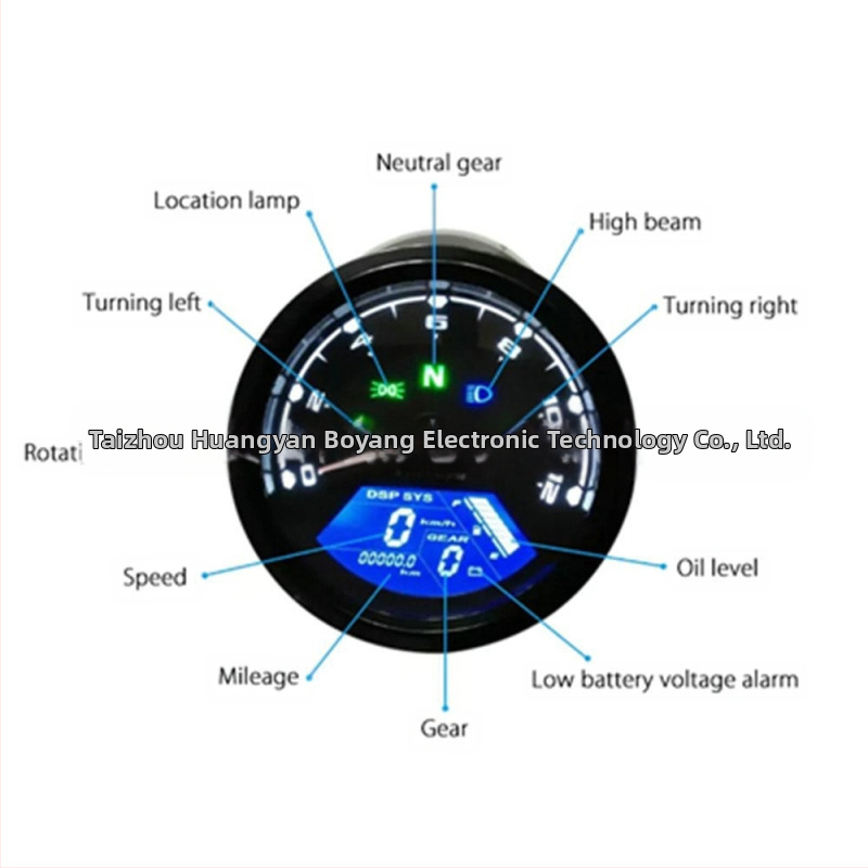 Мотоциклетен инструментален панел за универсална модификация – ретро стил LCD одометър, 12V, марка Boyang, модел byff