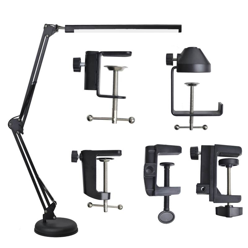 Λάμπα γραφείου με ρυθμιζόμενο μακρύ βραχίονα, προστασία ματιών, USB θύρα, 5V, μοντέλο βάσης δίσκου I5