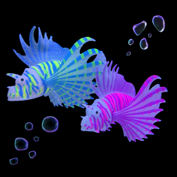 Σιλικονούχα διακοσμητικά ενυδρείου, φωτεινά στο σκοτάδι λιοντόψαρο, 120 τεμάχια ανά κουτί, μάρκα Strong Merchants