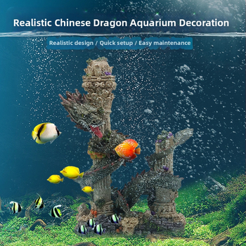 Διάκοσμητικό ενυδρείου από ρητίνη για τοπίο – στυλ Δράκων Κολώνα και Κοραλλιογενής Ρωμαϊκή Κολώνα, 1 kg, διακόσμηση ενυδρείου