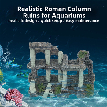Διάκοσμητικό ενυδρείου από ρητίνη για τοπίο – στυλ Δράκων Κολώνα και Κοραλλιογενής Ρωμαϊκή Κολώνα, 1 kg, διακόσμηση ενυδρείου