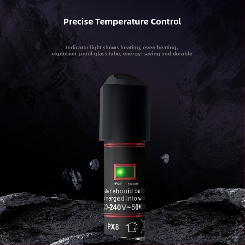 Akvariumo šildymo lazdelė su automatine temperatūros kontrole, galia 10W/25W/50W/75W