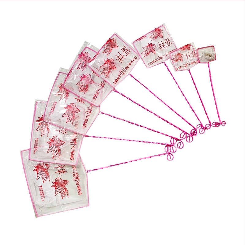 Аквариумна мрежа за почистване на аквариума (PE пластмаса, железна тел, мрежеста джоб)