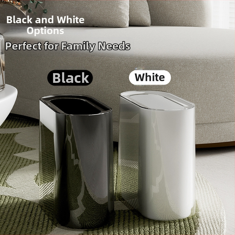 Безкапак кош за отпадъци за кухня и баня, 12 л, пластмасова, овална форма, марка Qiaofeng