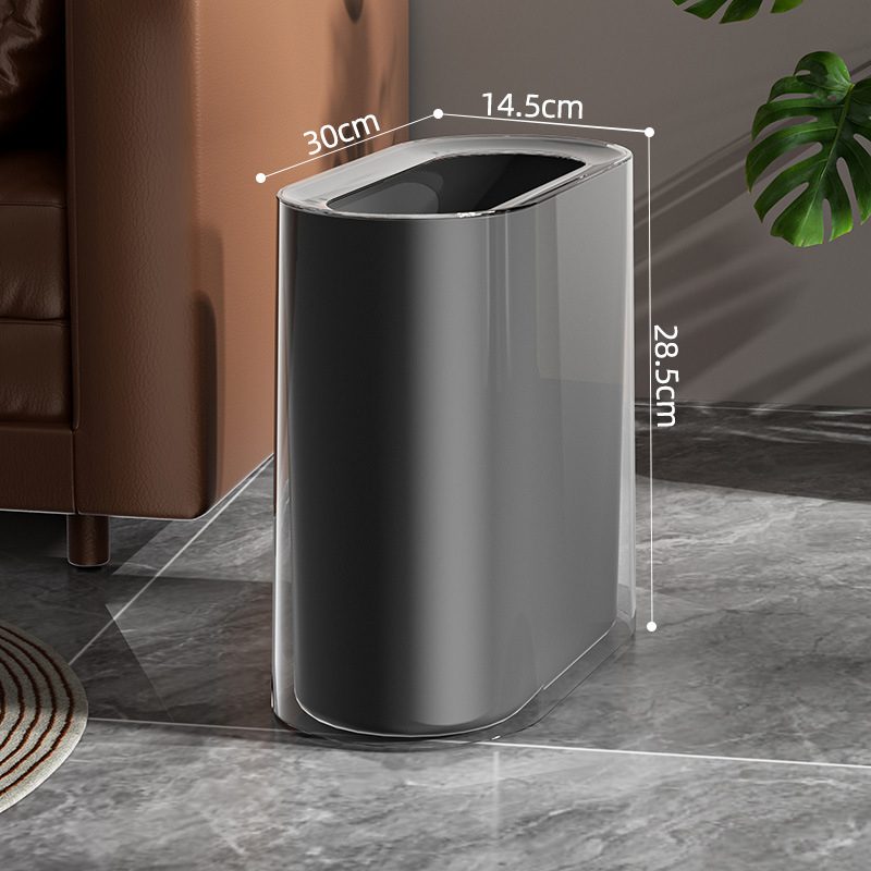 Bez vāka atkritumu tvertne mājas lietošanai, 12 l, plastmasa, ovāla forma, zīmols Qiaofeng