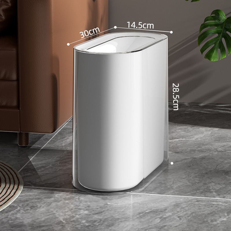 Bez vāka atkritumu tvertne mājas lietošanai, 12 l, plastmasa, ovāla forma, zīmols Qiaofeng