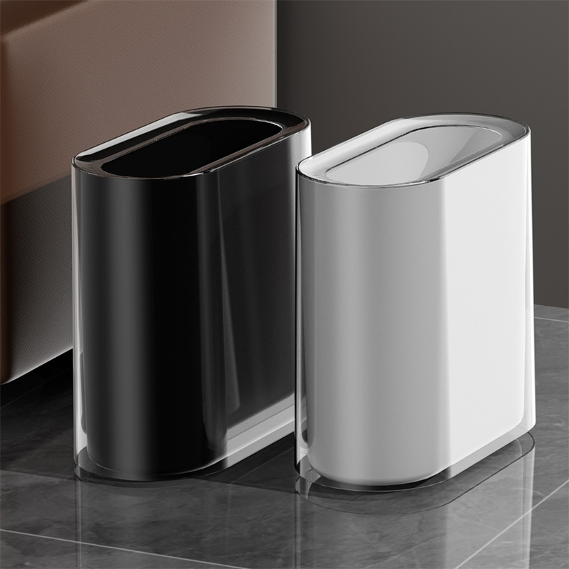 Bez vāka atkritumu tvertne mājas lietošanai, 12 l, plastmasa, ovāla forma, zīmols Qiaofeng