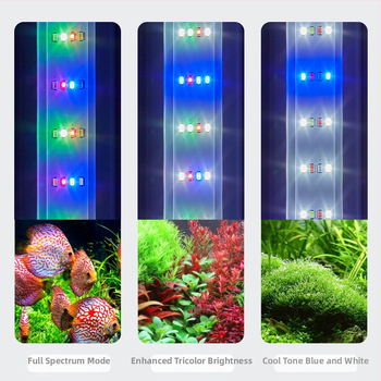 LED akváriumi lámpa PVC testű, 6–20W, vízálló, világítás vízi növényekhez és teknősöknek