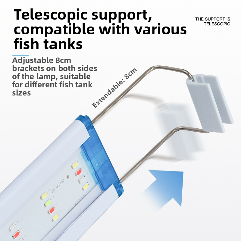 LED аквариумна лампа PVC корпус, 6–20W, водоустойчива, осветление за водни растения и костенурки