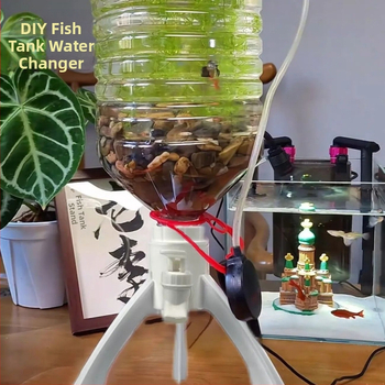 DIY műanyag akváriumi vízforgalmazó eszköz fordított háromlábú ásványvíz-palackkal