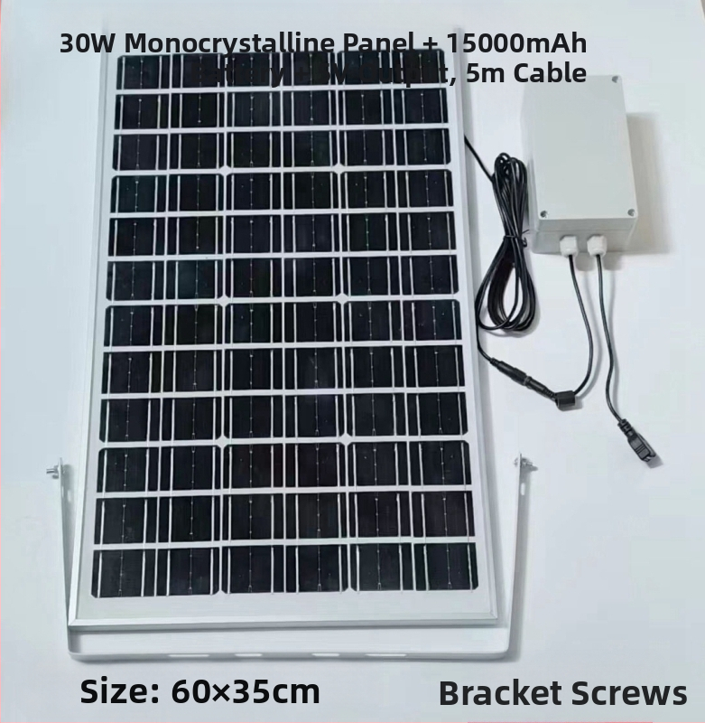 Слънчев панел за външно зареждане с двойни USB изходи, регулируем изход 5V/12V DC и захранване за съхранение на енергия