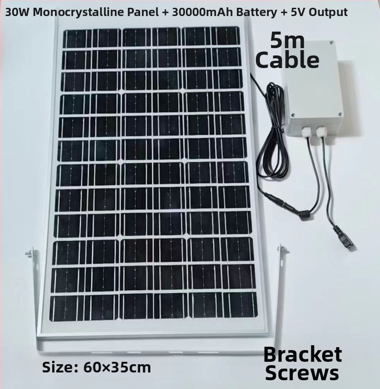 Слънчев панел за външно зареждане с двойни USB изходи, регулируем изход 5V/12V DC и захранване за съхранение на енергия