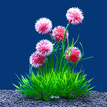 Διακόσμηση ενυδρείου για τοπίο με τεχνητά πλαστικά υδρόβια φυτά — Υλικό: PE πλαστικό + κεραμική βάση; Μάρκα: Fish Zhijing; Κωδικός προϊόντος: Cs landscaping series