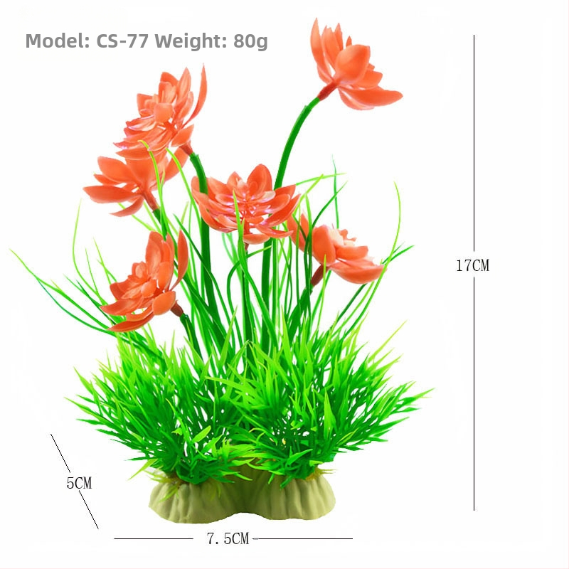 Dekor za akvarij s umjetnim plastnim vodnim biljem — Materijal: PE plast + keramna baza; Brend: Fish Zhijing; Šifra proizvoda: Cs landscaping series