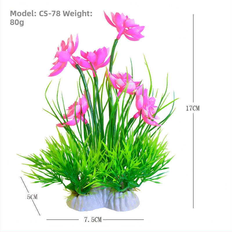 Dekor za akvarij s umjetnim plastnim vodnim biljem — Materijal: PE plast + keramna baza; Brend: Fish Zhijing; Šifra proizvoda: Cs landscaping series