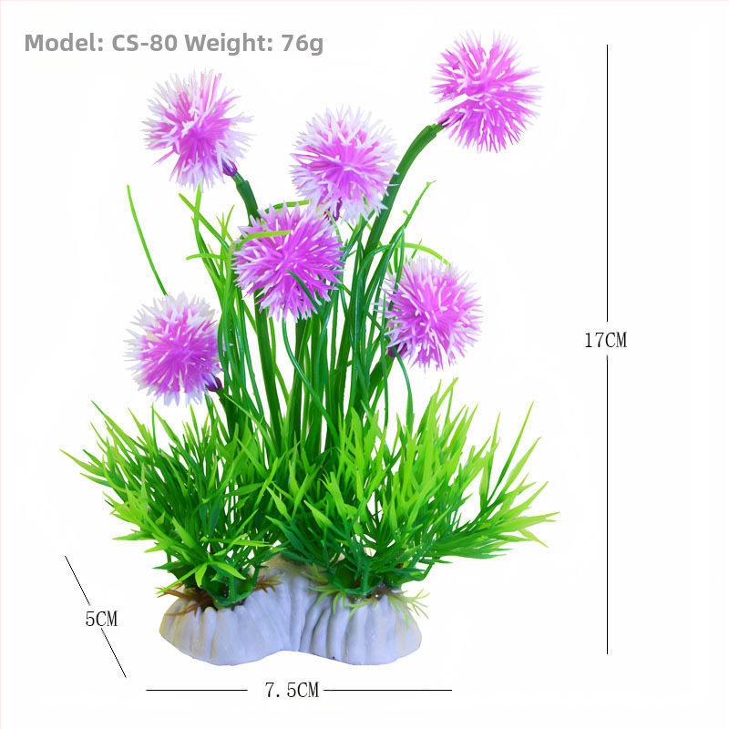 Dekor za akvarij s umjetnim plastnim vodnim biljem — Materijal: PE plast + keramna baza; Brend: Fish Zhijing; Šifra proizvoda: Cs landscaping series