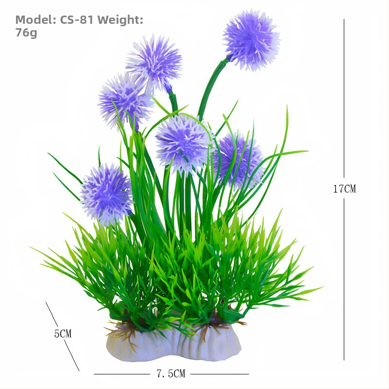 Dekor za akvarij s umjetnim plastnim vodnim biljem — Materijal: PE plast + keramna baza; Brend: Fish Zhijing; Šifra proizvoda: Cs landscaping series