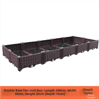 Γλάστρα εξωτερικού μπαλκονιού, ορθογώνια με βάση στο δάπεδο, ανθεκτική στη διάβρωση, αγροτικού στιλ, για οικιακή κηπουρική.