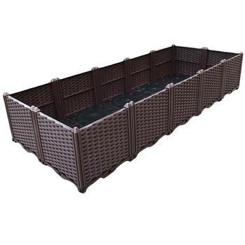 Γλάστρα εξωτερικού μπαλκονιού, ορθογώνια με βάση στο δάπεδο, ανθεκτική στη διάβρωση, αγροτικού στιλ, για οικιακή κηπουρική.