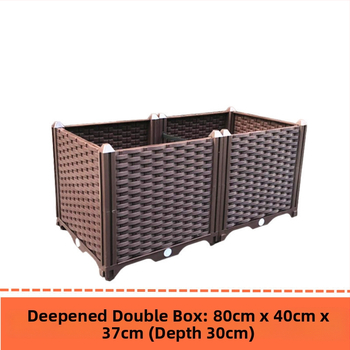 Γλάστρα εξωτερικού μπαλκονιού, ορθογώνια με βάση στο δάπεδο, ανθεκτική στη διάβρωση, αγροτικού στιλ, για οικιακή κηπουρική.