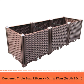 Γλάστρα εξωτερικού μπαλκονιού, ορθογώνια με βάση στο δάπεδο, ανθεκτική στη διάβρωση, αγροτικού στιλ, για οικιακή κηπουρική.