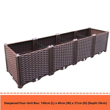 Γλάστρα εξωτερικού μπαλκονιού, ορθογώνια με βάση στο δάπεδο, ανθεκτική στη διάβρωση, αγροτικού στιλ, για οικιακή κηπουρική.