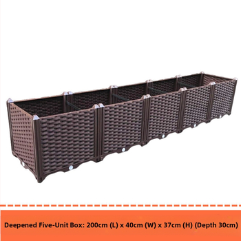 Γλάστρα εξωτερικού μπαλκονιού, ορθογώνια με βάση στο δάπεδο, ανθεκτική στη διάβρωση, αγροτικού στιλ, για οικιακή κηπουρική.