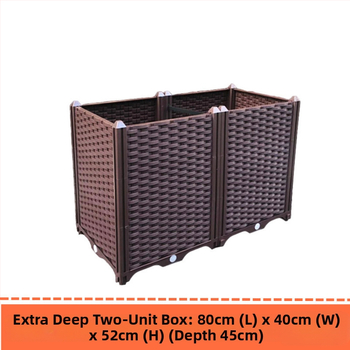 Γλάστρα εξωτερικού μπαλκονιού, ορθογώνια με βάση στο δάπεδο, ανθεκτική στη διάβρωση, αγροτικού στιλ, για οικιακή κηπουρική.