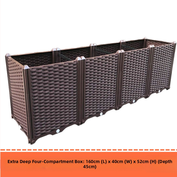 Γλάστρα εξωτερικού μπαλκονιού, ορθογώνια με βάση στο δάπεδο, ανθεκτική στη διάβρωση, αγροτικού στιλ, για οικιακή κηπουρική.