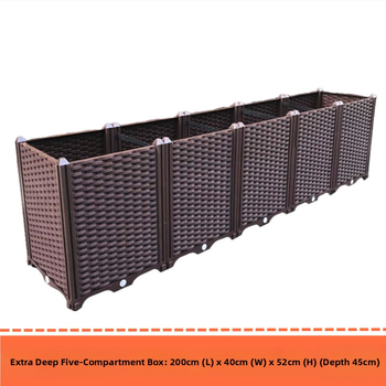 Γλάστρα εξωτερικού μπαλκονιού, ορθογώνια με βάση στο δάπεδο, ανθεκτική στη διάβρωση, αγροτικού στιλ, για οικιακή κηπουρική.