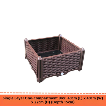 Γλάστρα εξωτερικού μπαλκονιού, ορθογώνια με βάση στο δάπεδο, ανθεκτική στη διάβρωση, αγροτικού στιλ, για οικιακή κηπουρική.