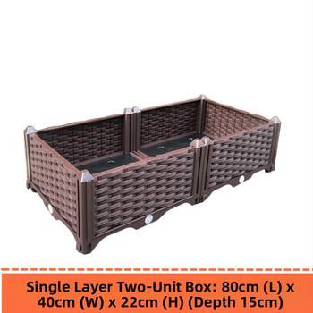 Γλάστρα εξωτερικού μπαλκονιού, ορθογώνια με βάση στο δάπεδο, ανθεκτική στη διάβρωση, αγροτικού στιλ, για οικιακή κηπουρική.